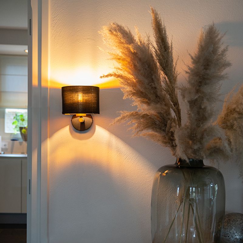 Moderne wandlamp zwart met goud - VT 1