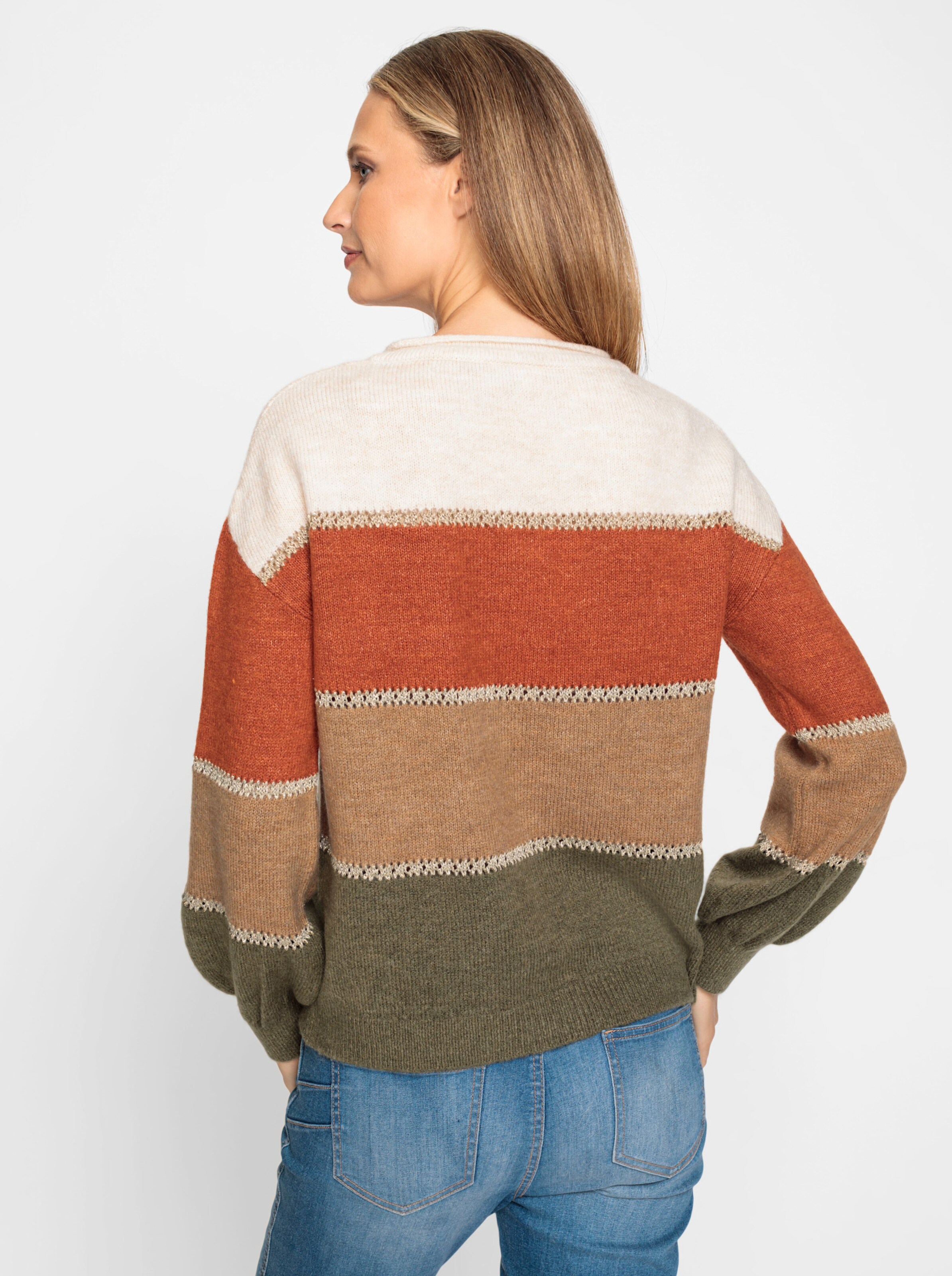 heine Pullover in khaki-terra-meliert
