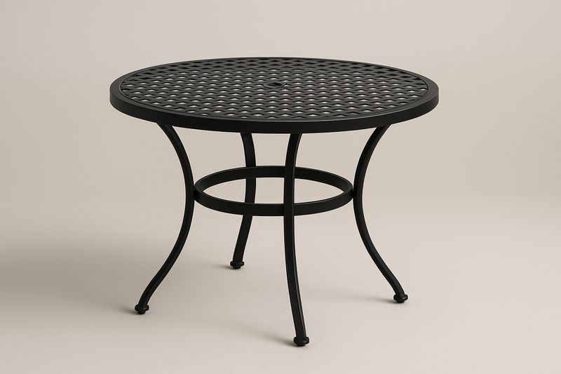 Runder Aluminium-Gartentisch Schwarz Ø 90 cm