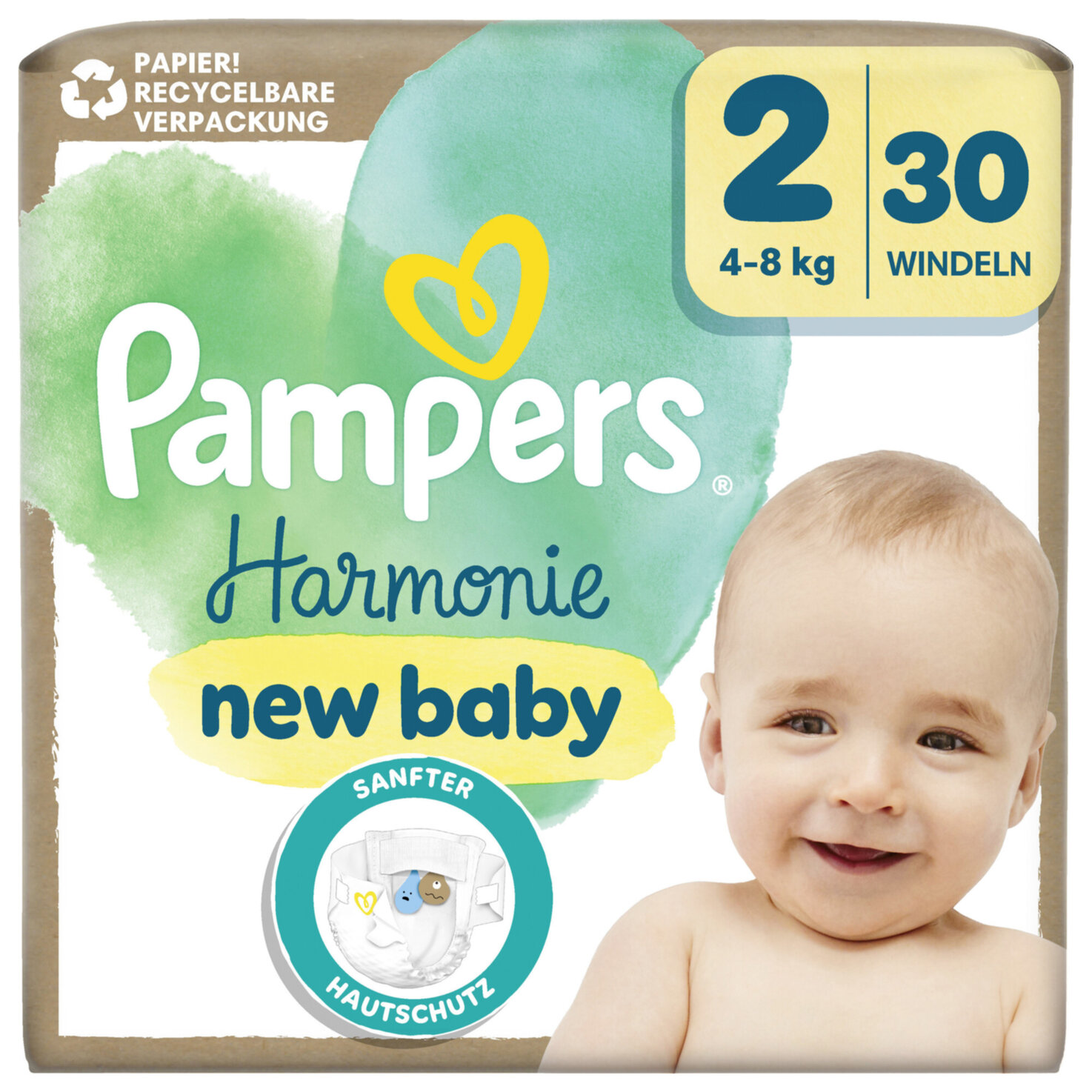 Pampers Harmonie Windeln Mini Grösse 2, 4-8kg 30 Stück