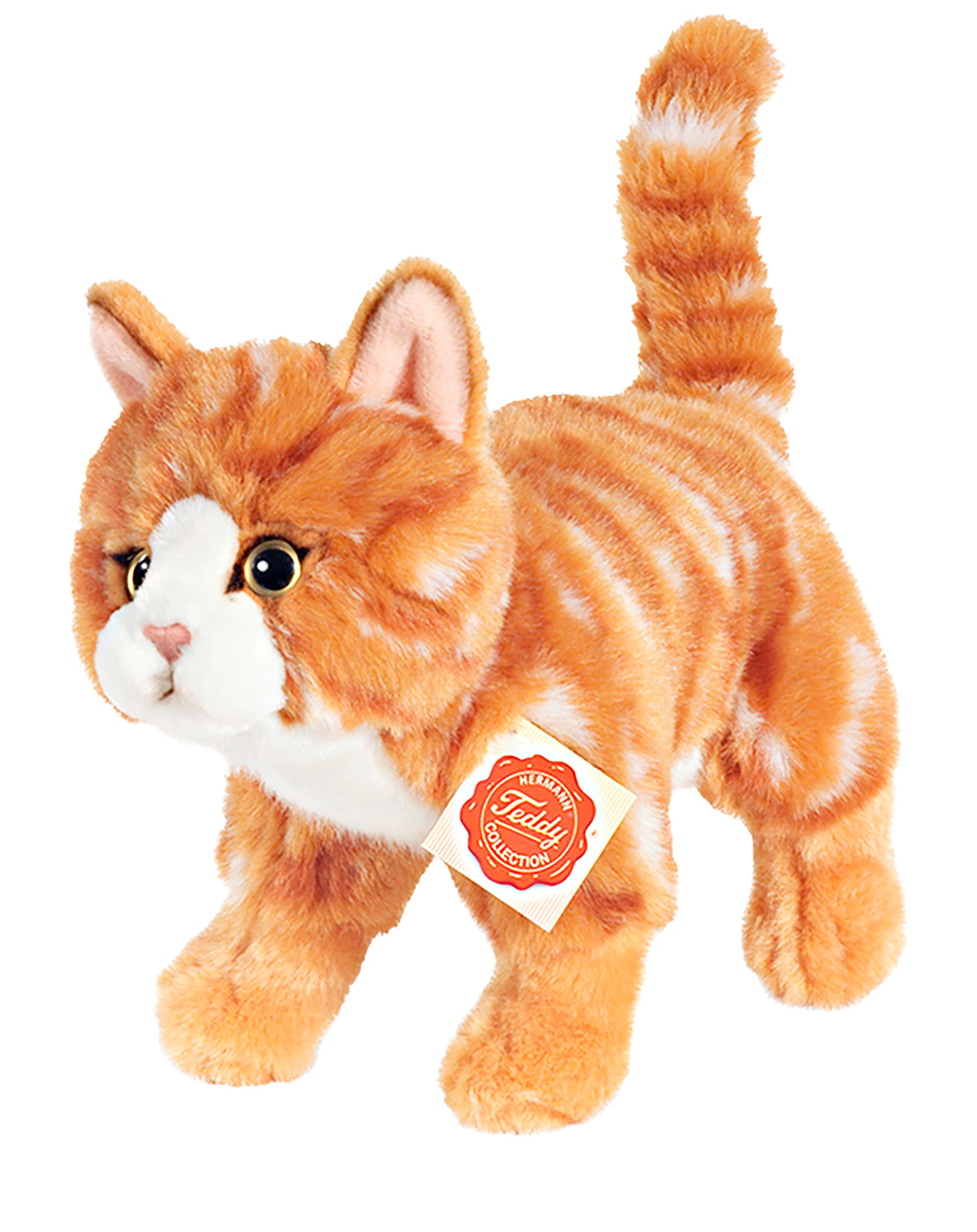 Kuscheltier KATZE ROT GETIGERT (20cm) stehend in rotorange
