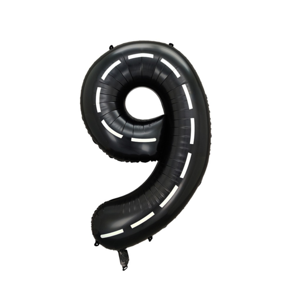(8-tlg. Set) Zahlen Ballon Kinder Geburtstags Party Folienballon - Zahl 9 / Rennauto