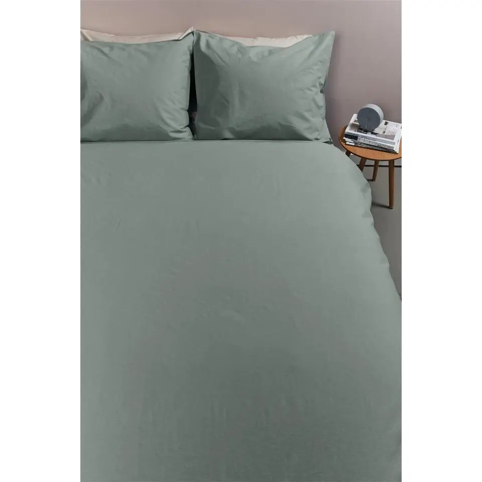 Ambiante Cotton Uni dekbedovertrek - 140x200/220 - Groen