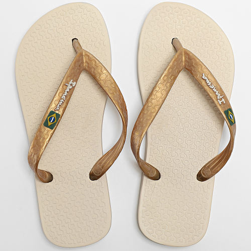 Tongs Femme Classic Brasil II Beige Doré
