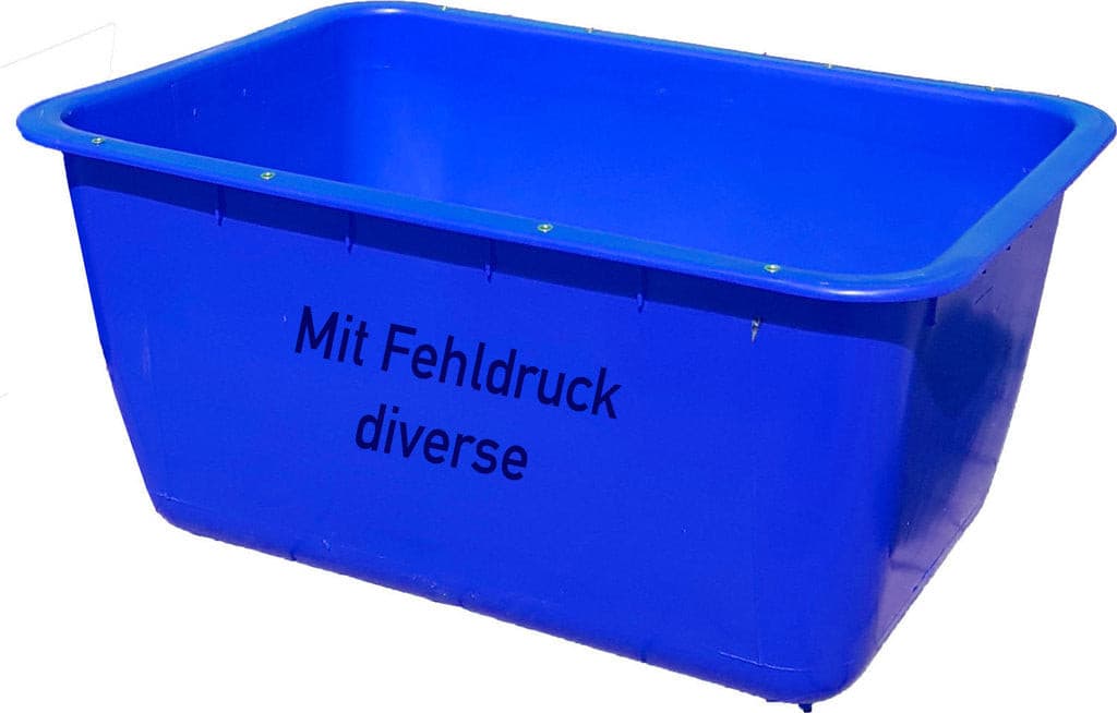 Mortelbak, stalen rail, mortelbak, plantenbak, 200 liter, verkeerde kleuren, drukfout / blauw