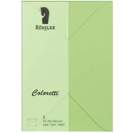 Rössler Coloretti Briefumschläge Peppermint C6, 5 Stück