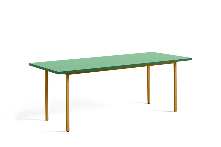 Eettafel Two Colour ochre green mint 200x90cm