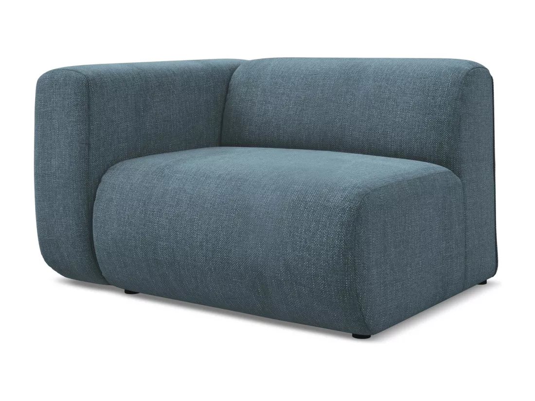 Module avec accoudoirs gauche en tissu chenille - jeans - EKAHI