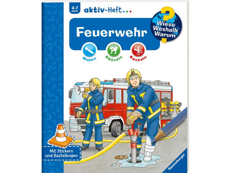 Ravensburger Kinder-Sachbuch WWW Aktiv-Heft Feuerwehr Wen rettet die Feuerwehr?