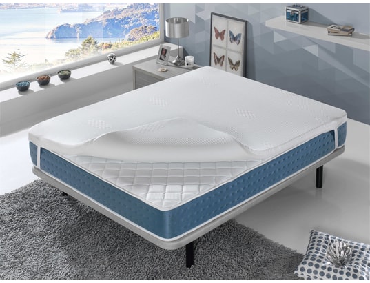 XALUCA - Sur matelas 140x190 nordes – hauteur 6 cm - 3 cm mousse à m...