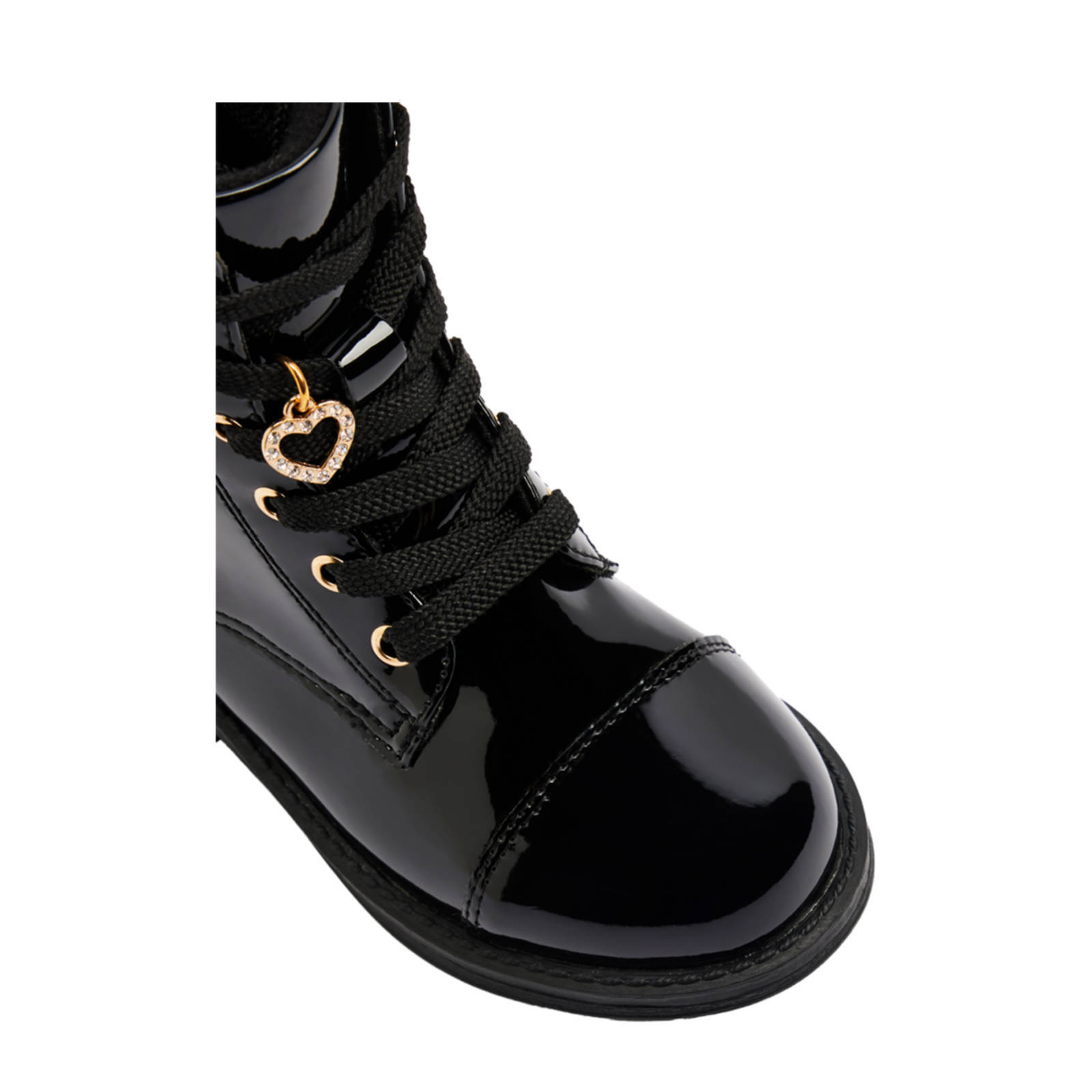 Graceland kleuter lak veterboots zwart
