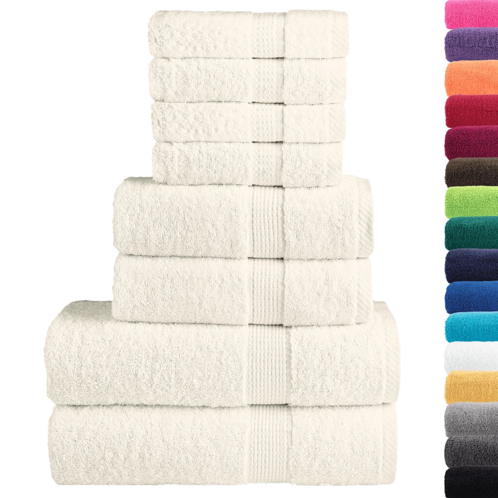 vidaXL 8-delige premium handdoekenset SOLUND, crème, 600 g/cm²
