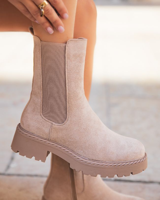 Bottines femme beige chelsea - Amel