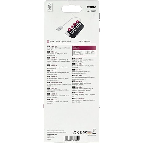 HAMA Hub USB-A 2.0