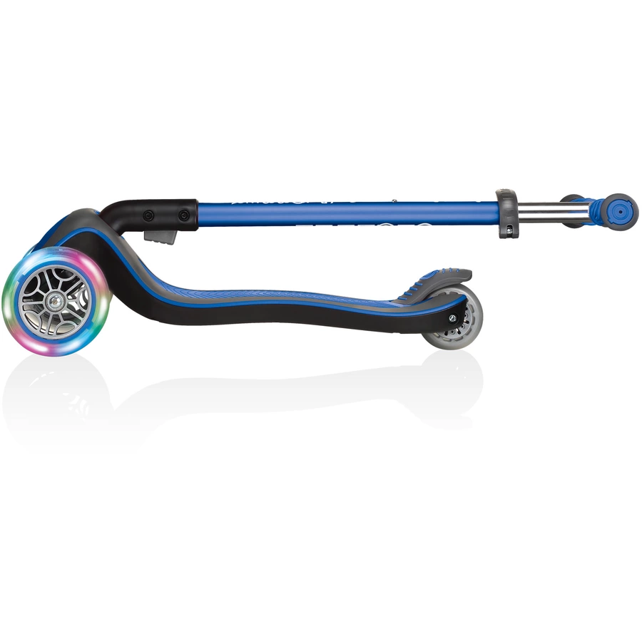 GLOBBER Scooter ELITE DELUXE LIGHTS mit Leuchtrollen, navy-blau
