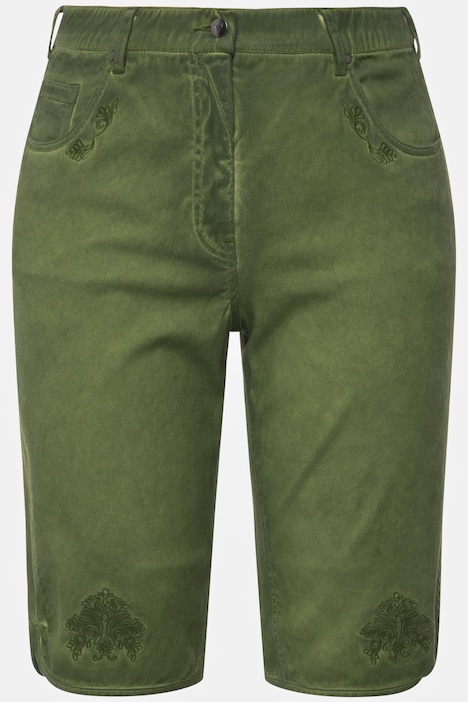 Trachten-Jeansbermuda Mandy, Used-Look, Stickerei