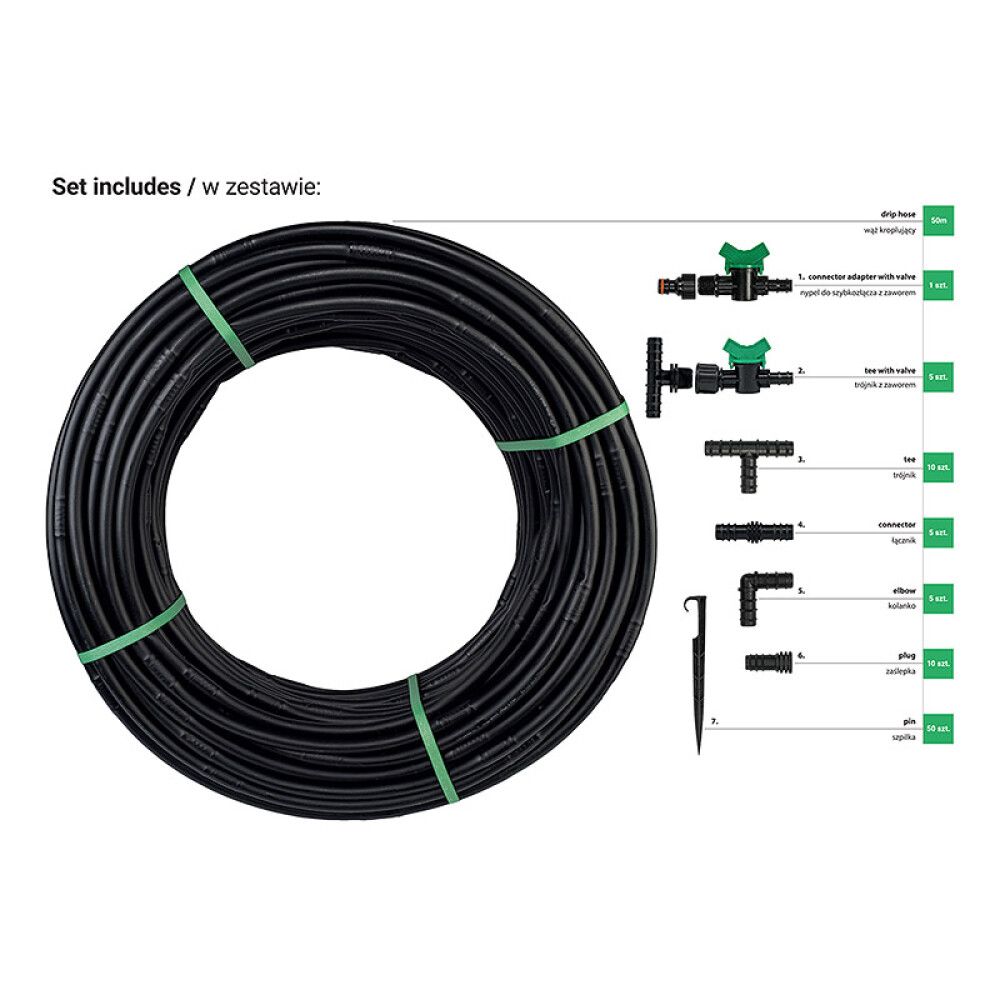 VANNINGSSYSTEM BRADAS SET WITH DRIP HOSE 50M
