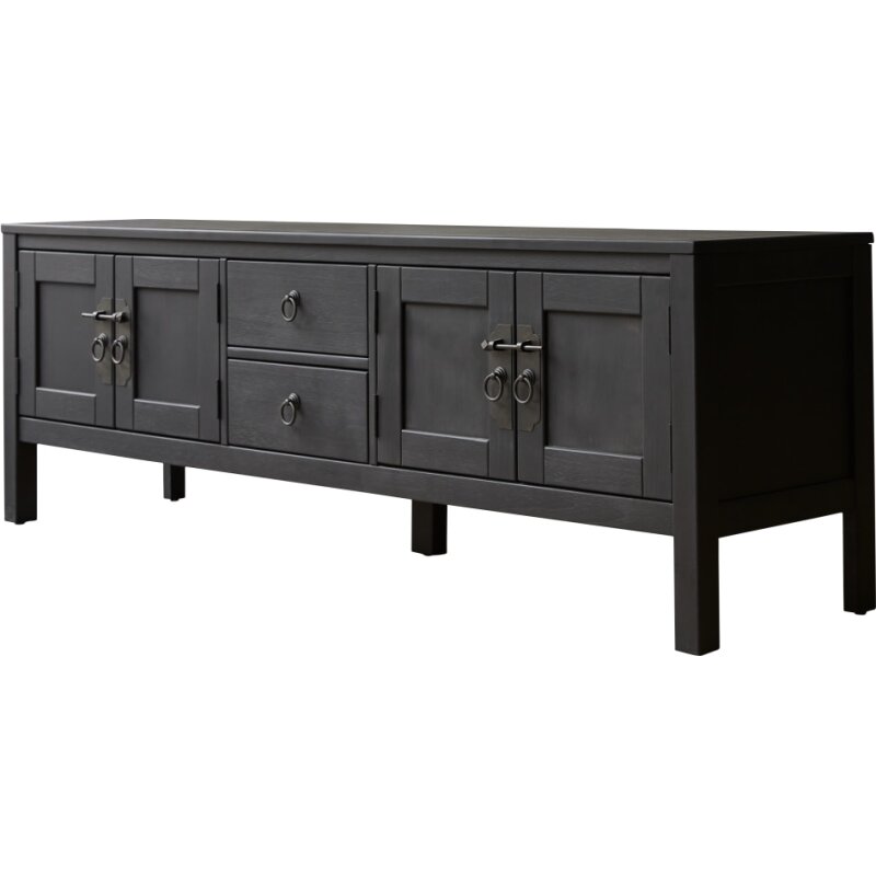 Meuble TV Thaki Black en pin massif L 170 cm