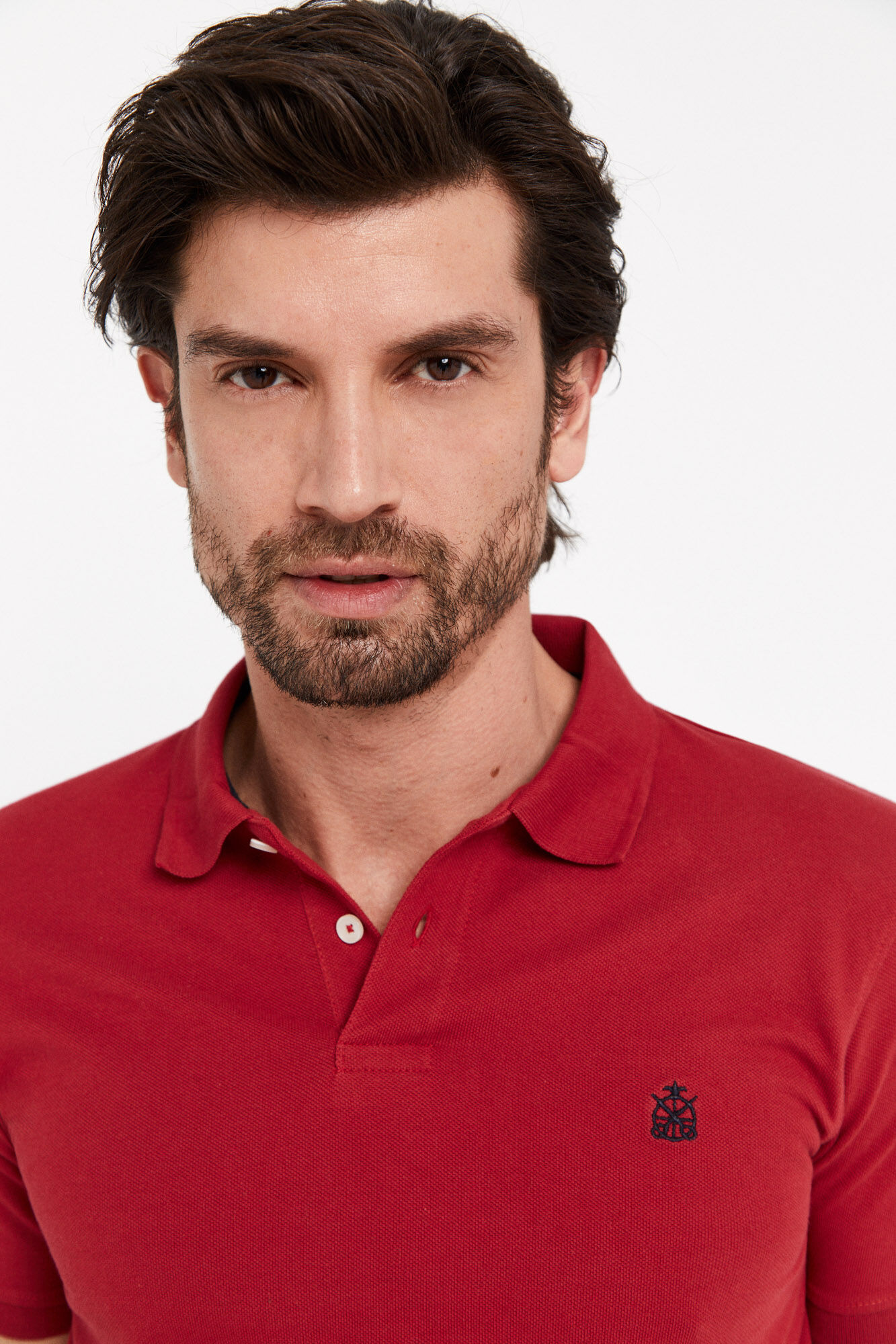 Polo básico piquê slim - Granate