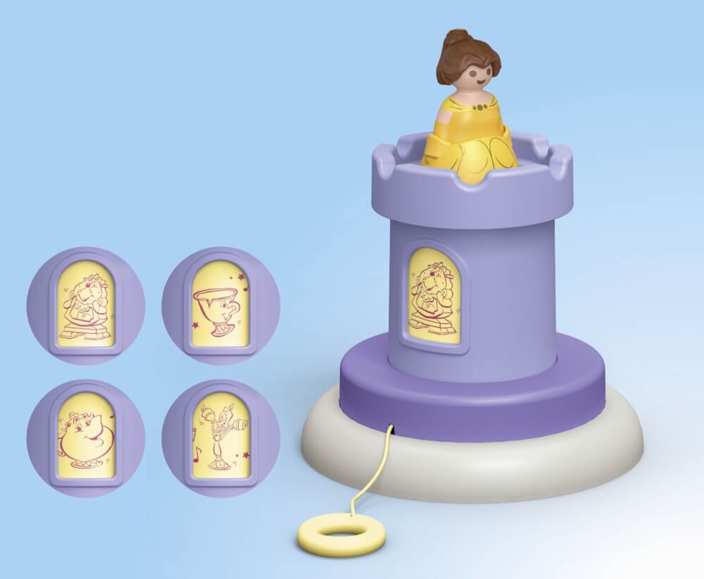 PLAYMOBIL 71458 1.2.3 & Disney: Belles Spielturm mit Melodie