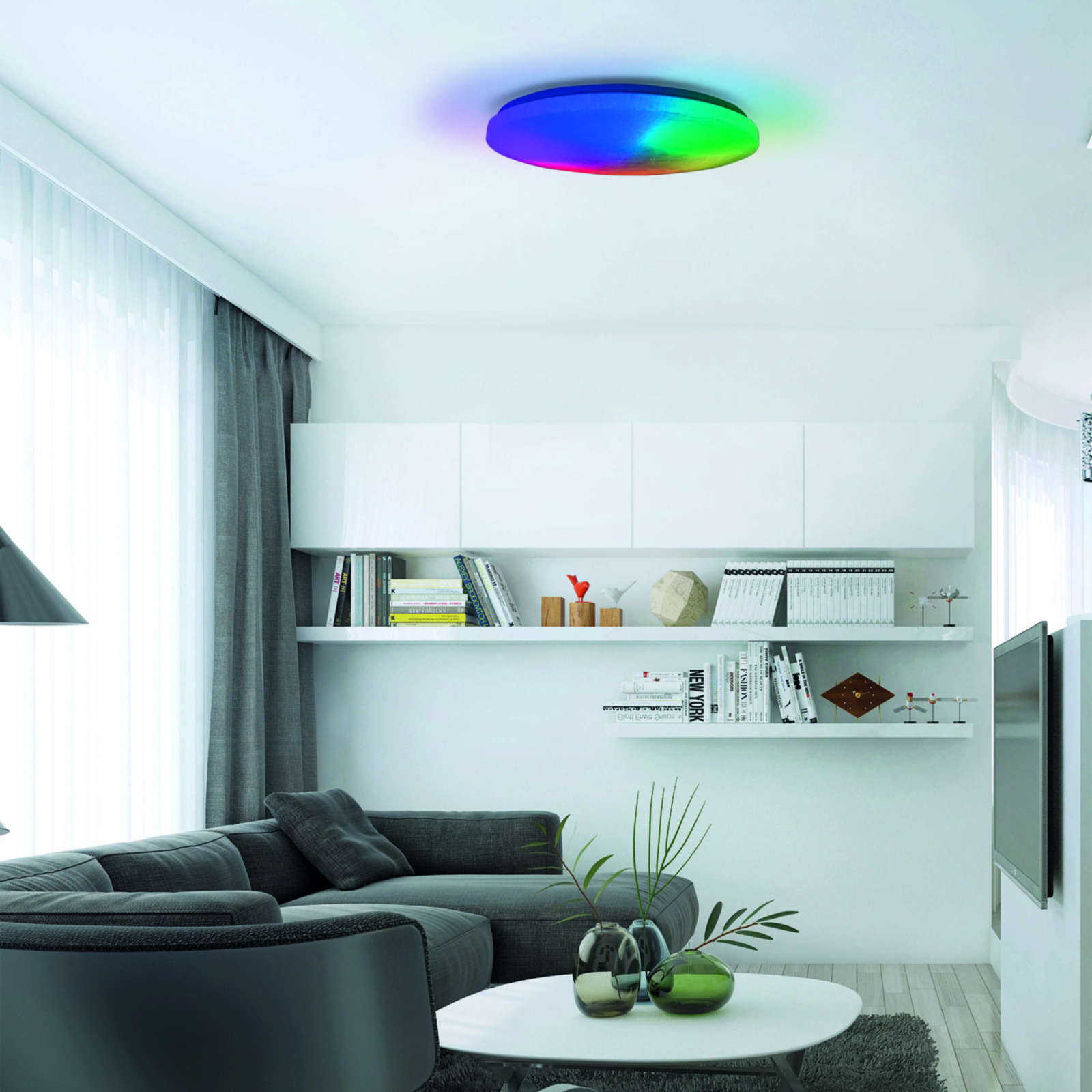 LED-Deckenleuchte SLIGO - bunt - 38 cm - mit Sterneneffekt