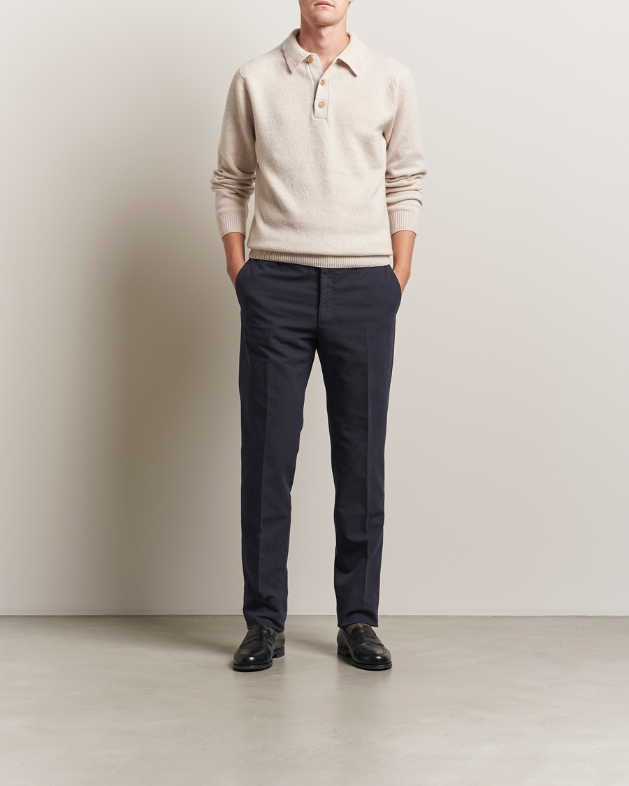 Incotex Regular Fit Cotton Stretch Chinos Navy