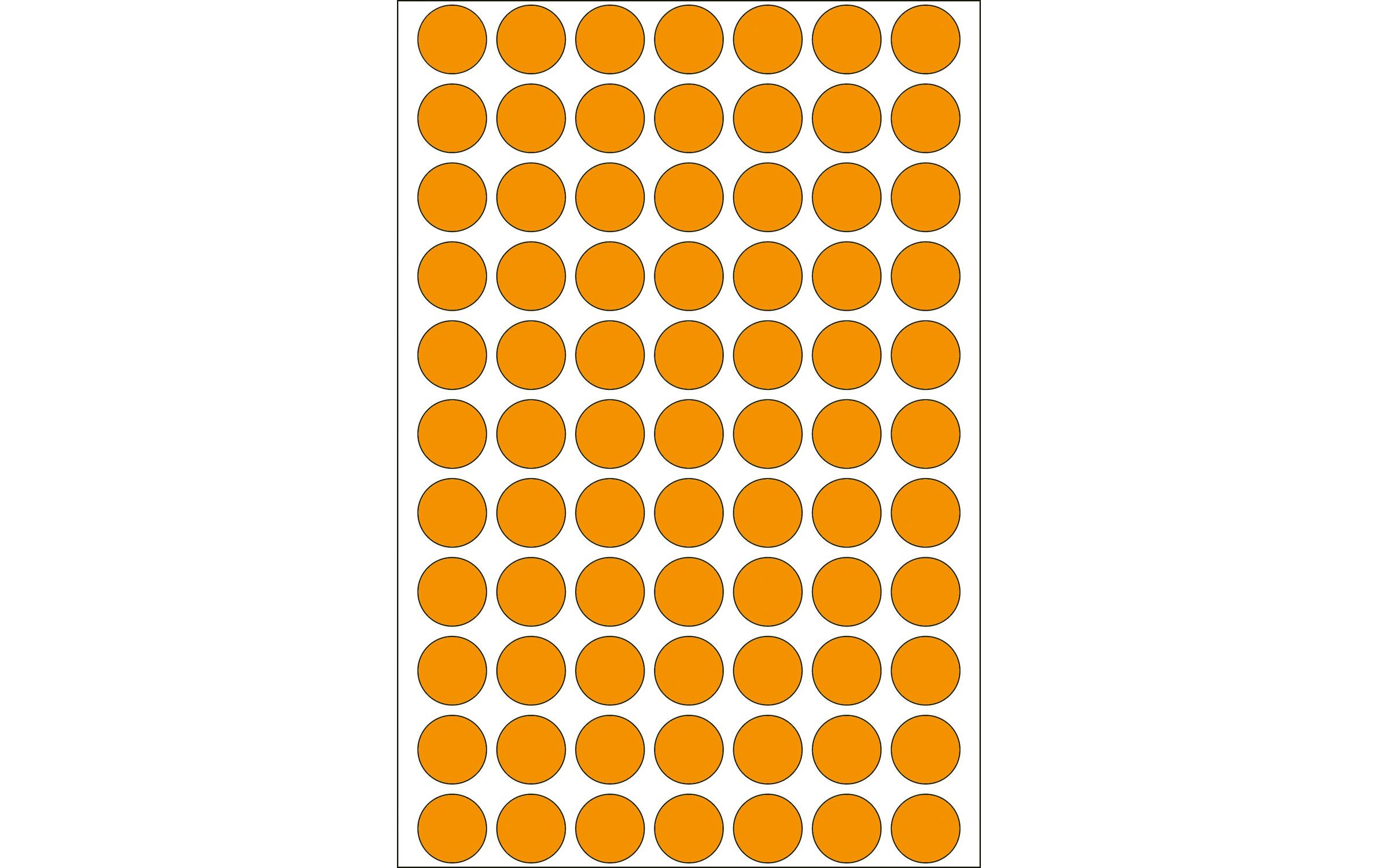 Vielzweck-Etiketten 2234 Ø 13 mm, 32 Blatt, OrangeUniversaletiketten für schnelle Notizen