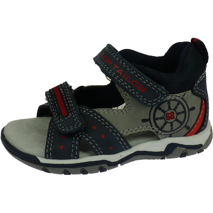 TOM TAILOR Sandale navy-grey-red