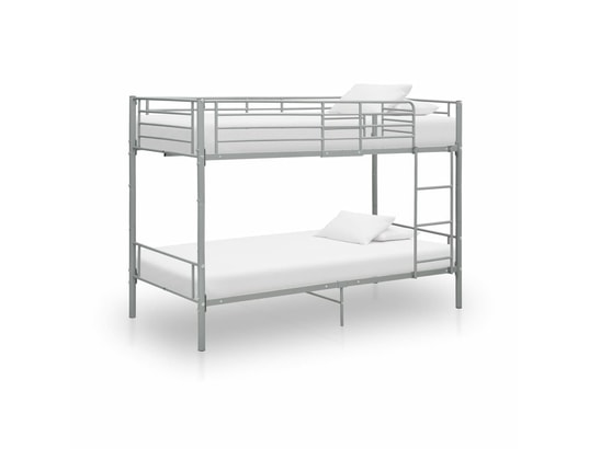 VIDAXL - Sommier  90 x 200 Lit superposé gris métal 90x200 cm