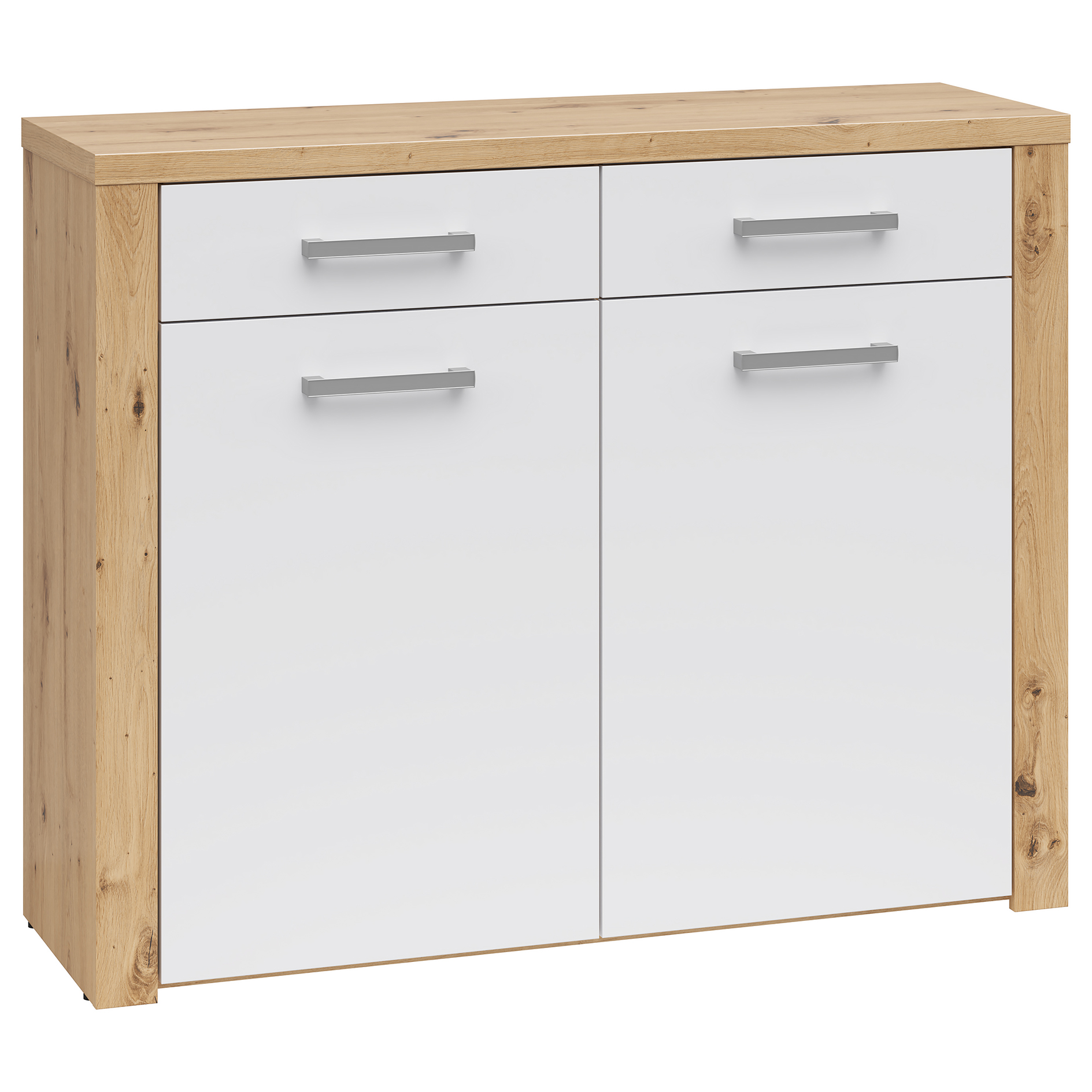 Garderobenkommode - Artisan Eiche - weiß - 110 cm