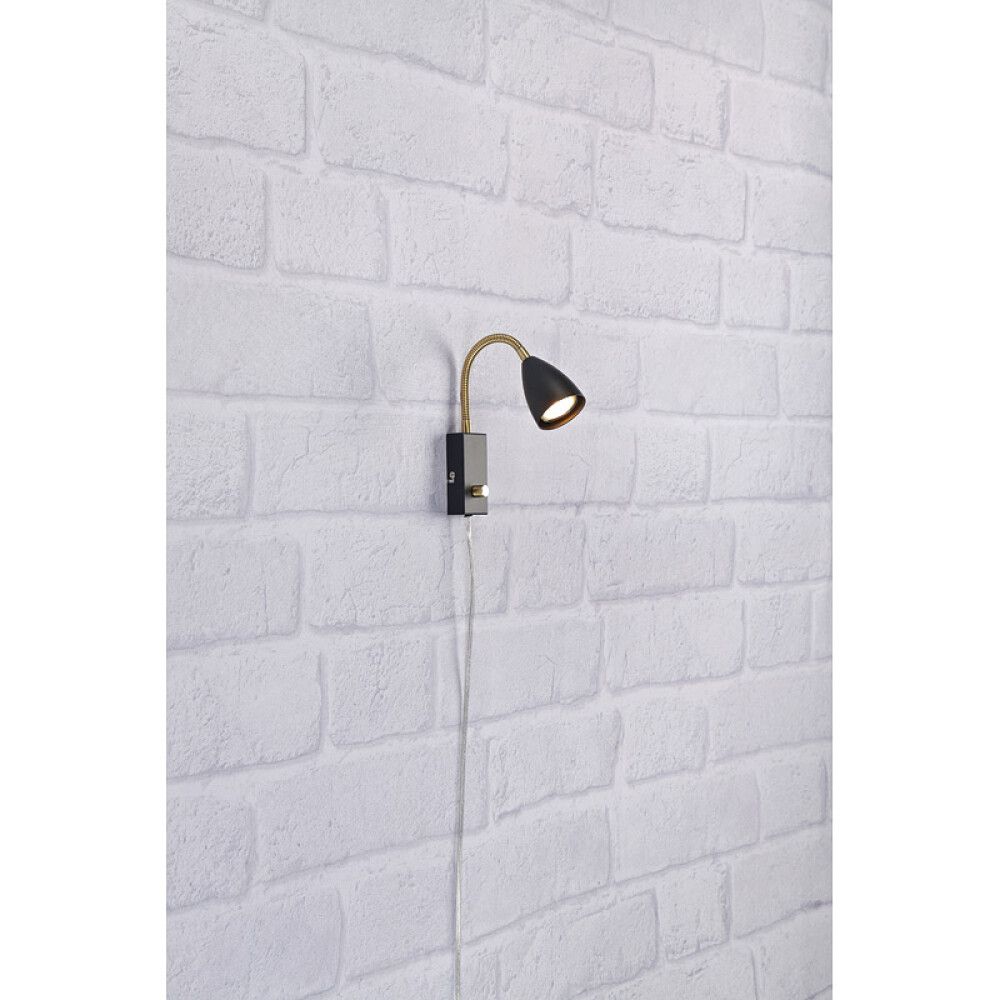 VEGGLAMPE MARKSLÖJD CIRO FLEX 1 SVART