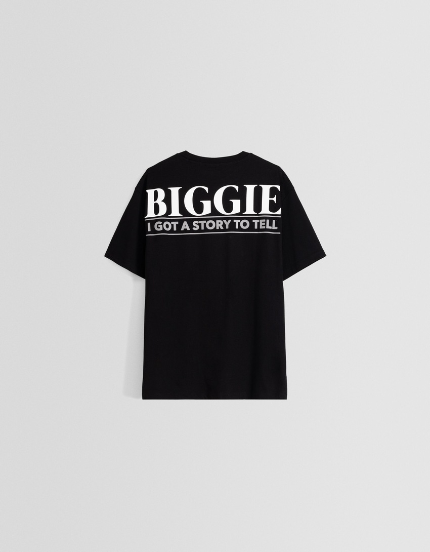 Camiseta de manga curta com estampa do Notorious BIG