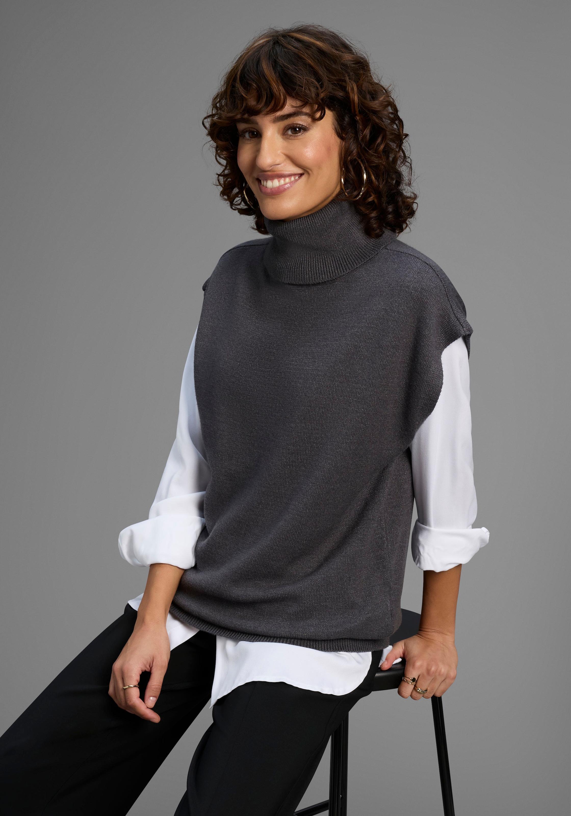 Laura Scott Pullunder , softer Übergangsstrick mit Rollkragen - NEUE KOLLEKTION