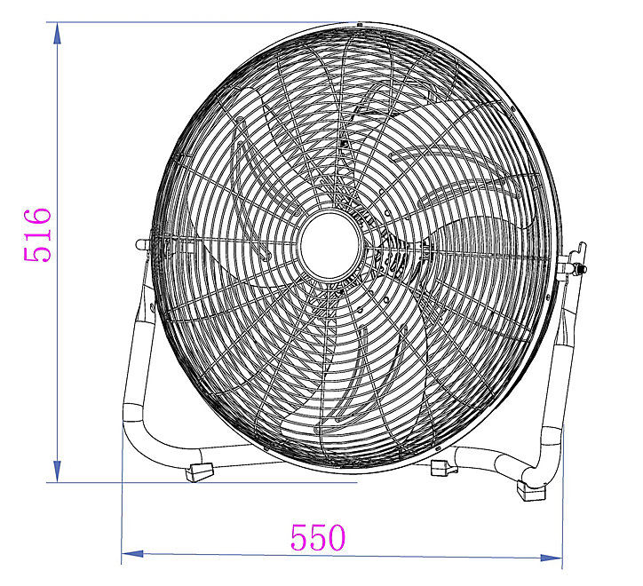 Ventilateur industriel ø45 cm chrome