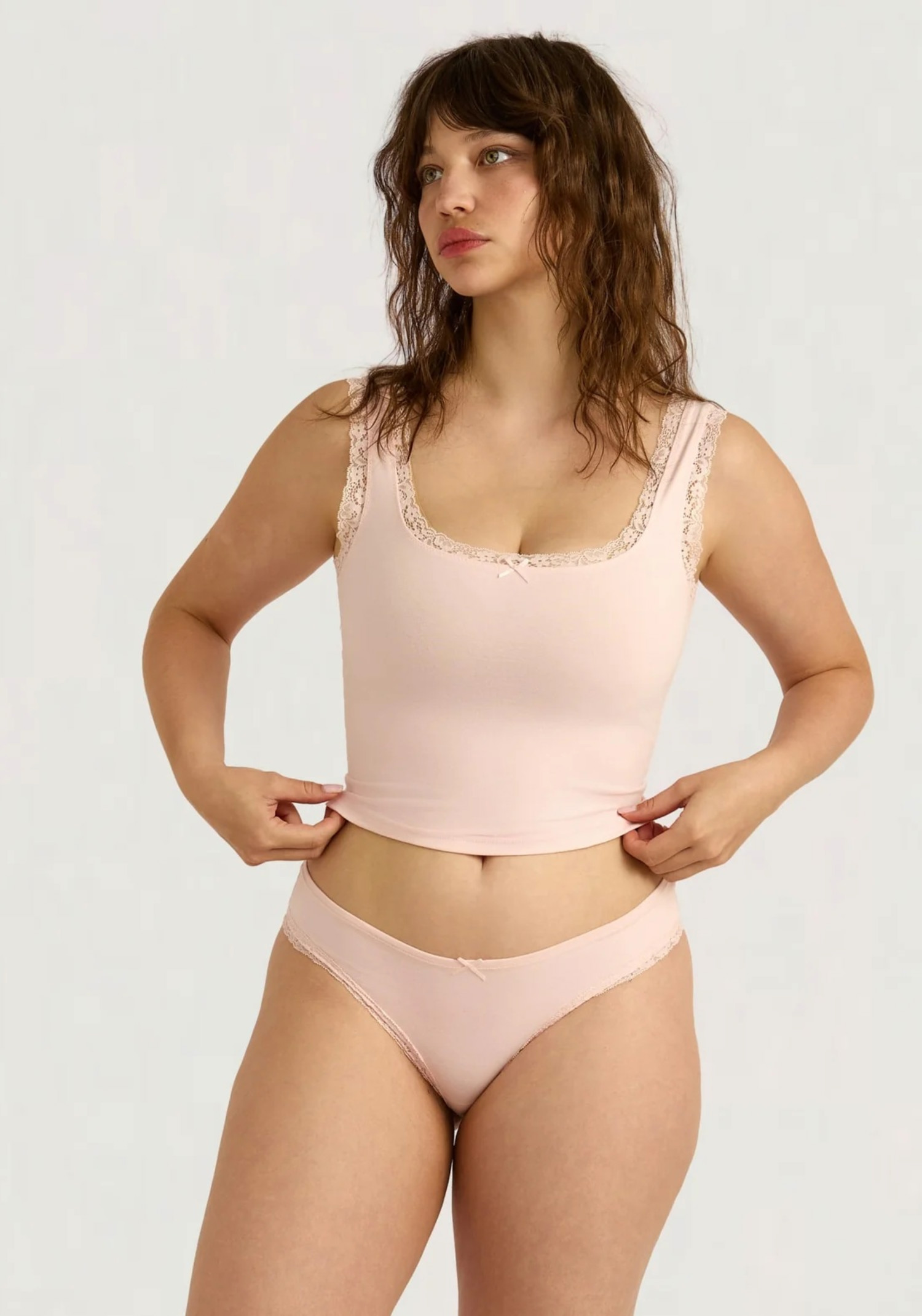 Organic Basics Tank Top Flex Lace Tank Top Soft Blush