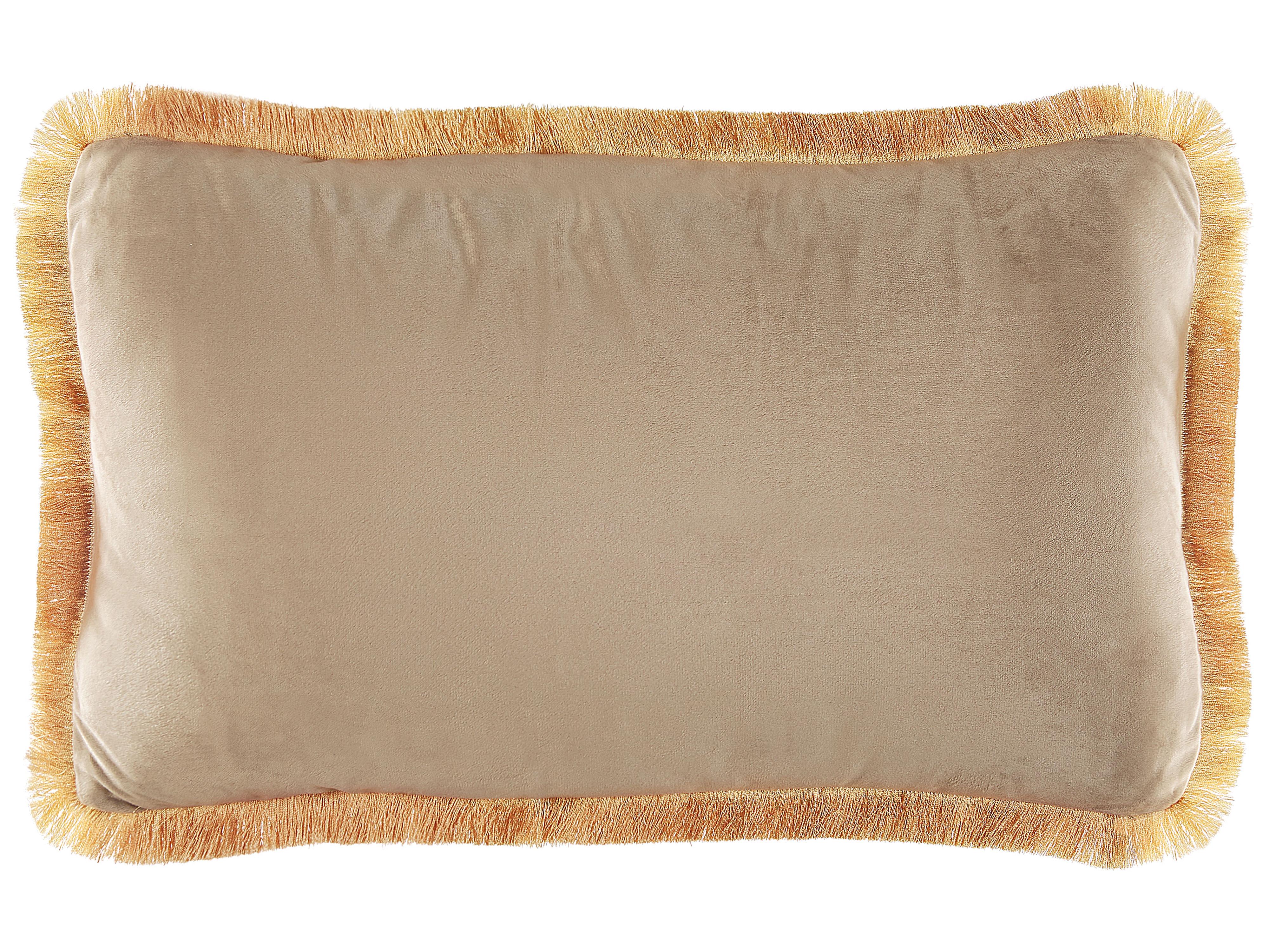 Set van 2 sierkussens POTHOS Fluweel 30 x 50 cm Beige effen