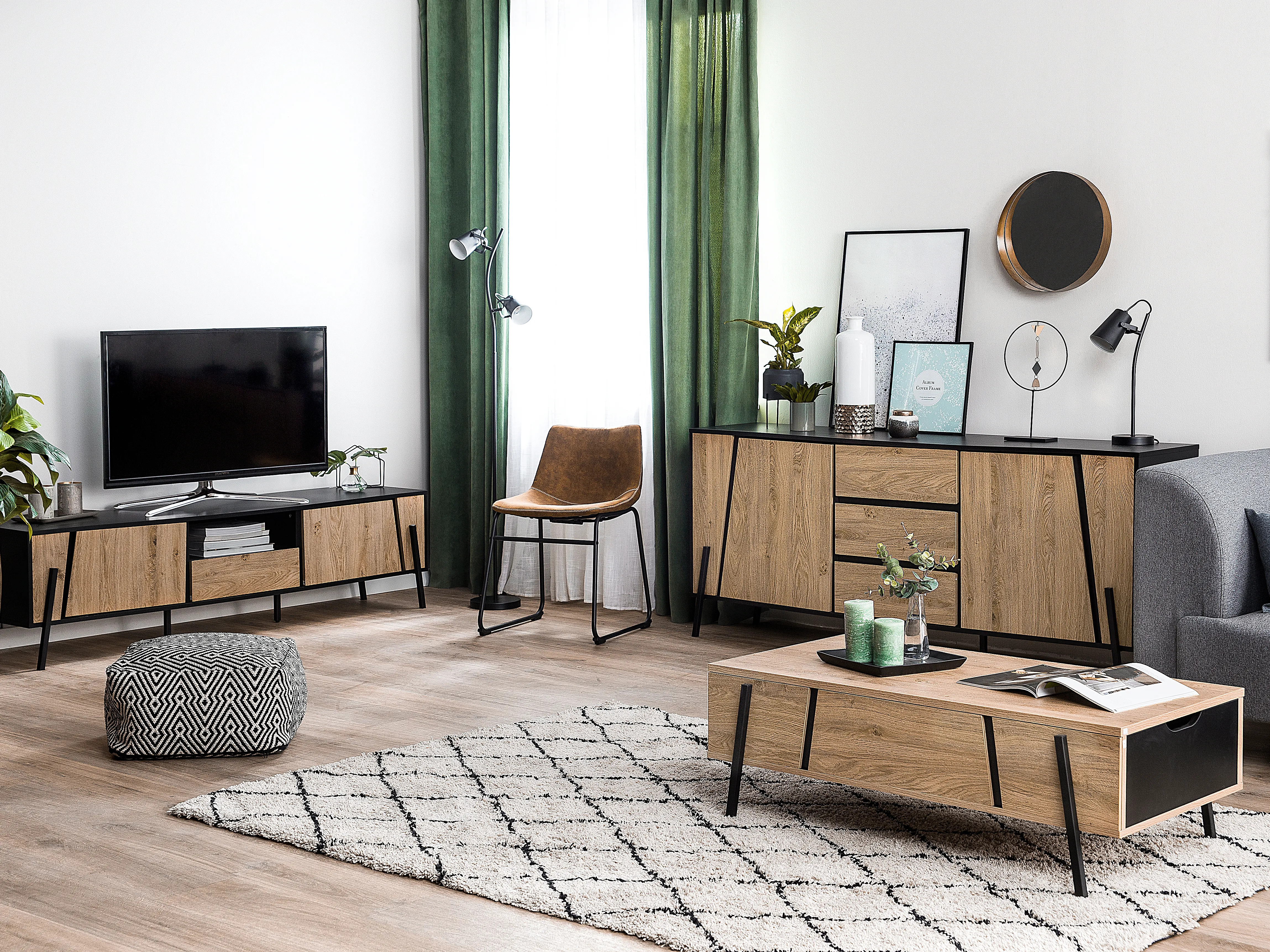 TV-meubel BLACKPOOL Bruin/zwart
