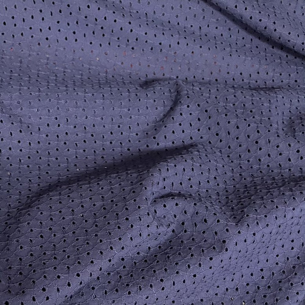 Coupon Tissu 50 Cm Broderie Anglaise Marine