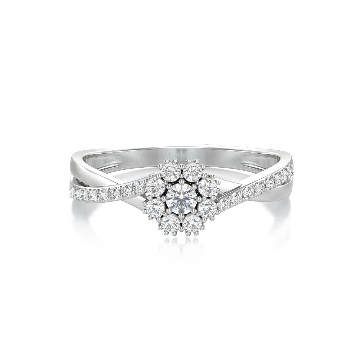Bague ADEN Or 750 Blanc Diamants 2.02grs