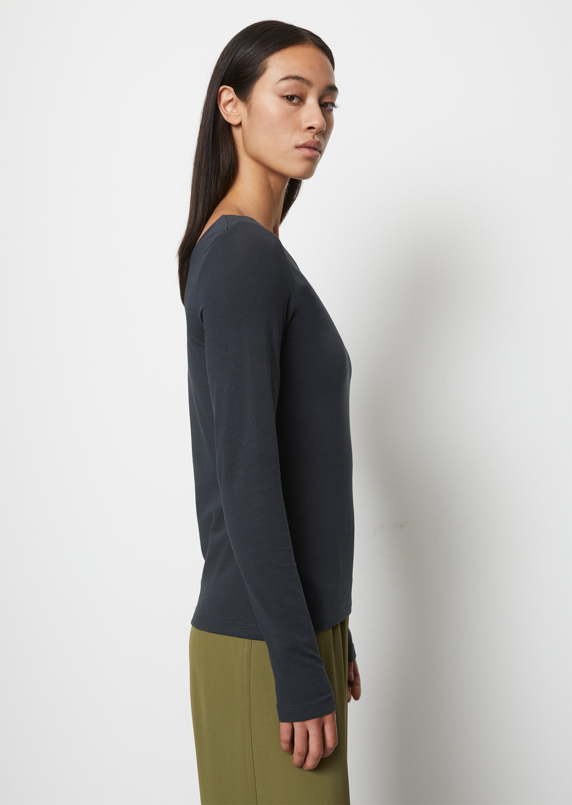 Longsleeve regularaus Stretch-Jersey