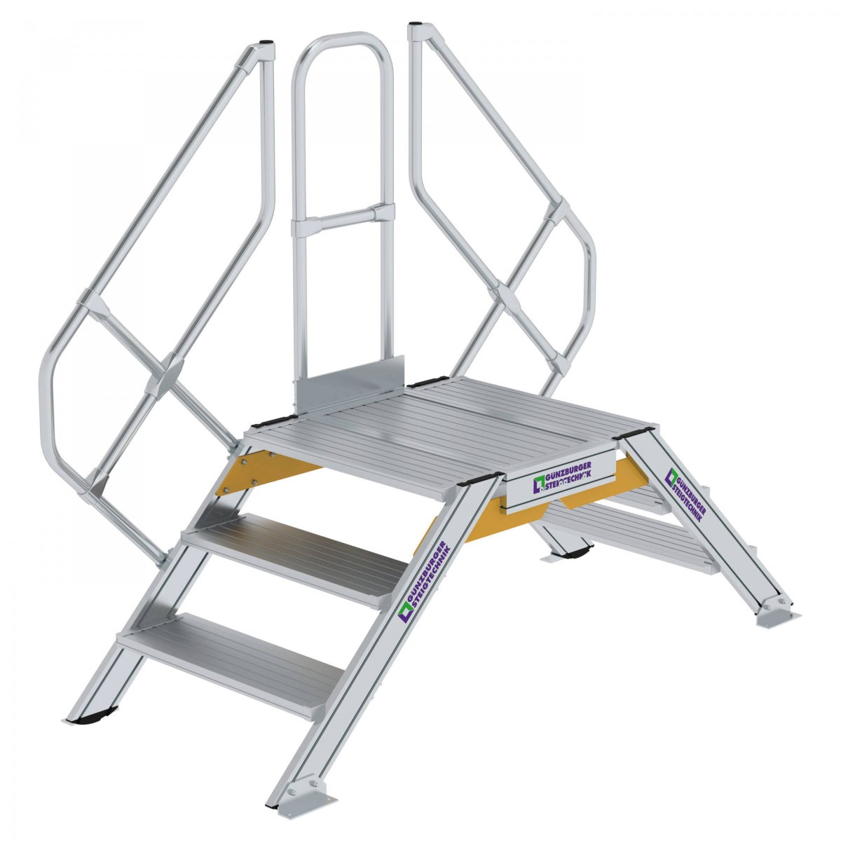 MUNK 45° trede inclusief leuning, tredebreedte 800mm, 2x3 treden
