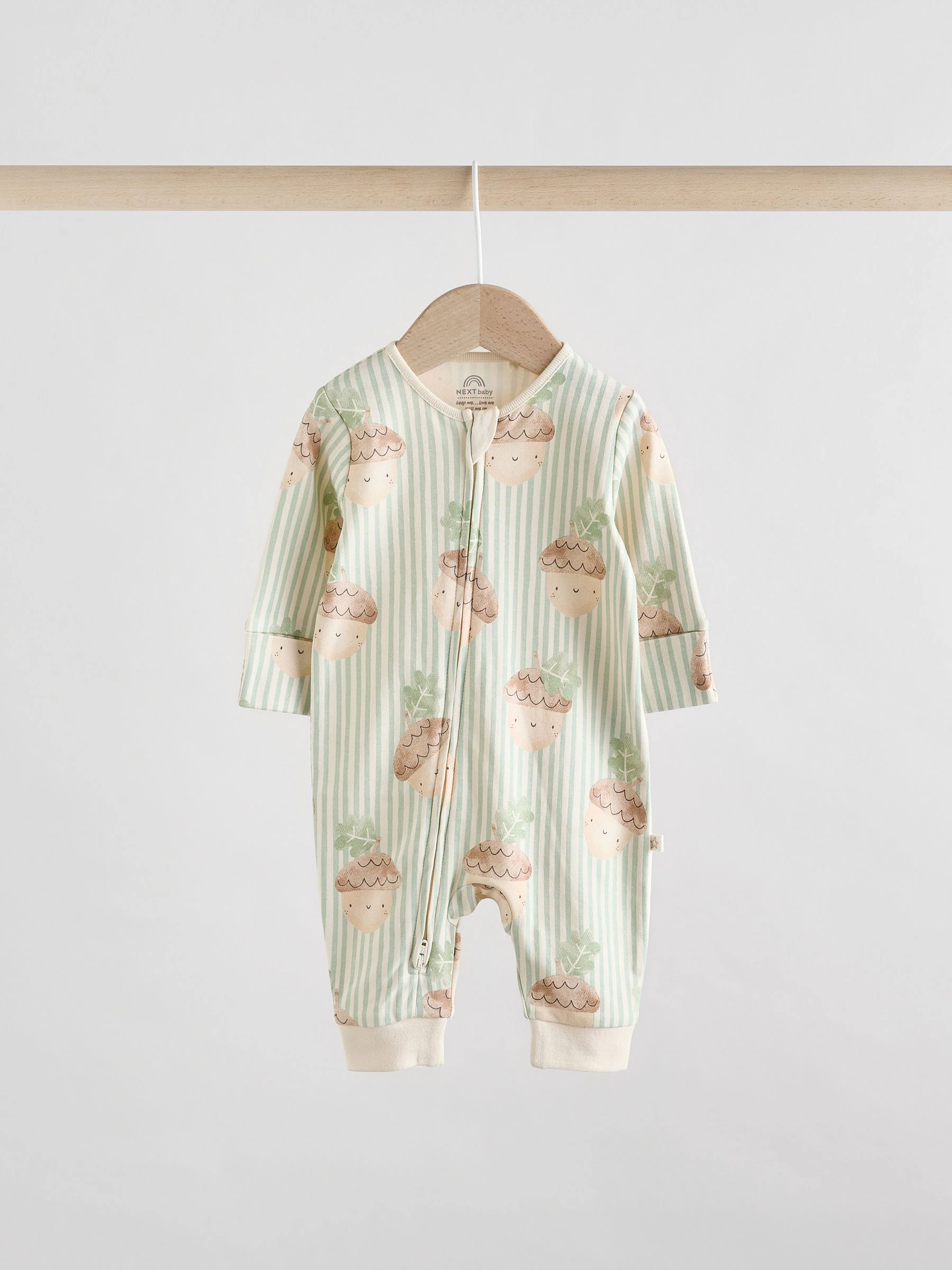 Crème - Verpakking van 3 voetloze babypyjama's met tweewegrits met herfstpompoenen (0mnd -3jr)