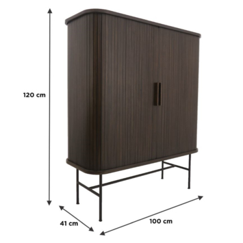 KARWEI wandkast Fiep donkerbruin grenenhout hoog model