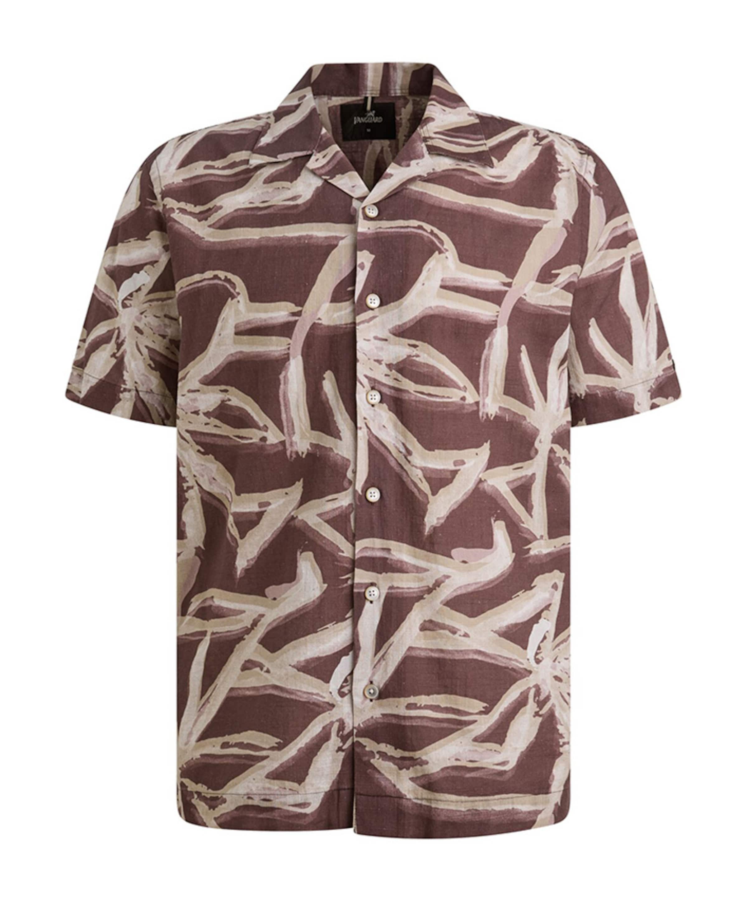 Vanguard Heren overhemd korte mouw bordeaux