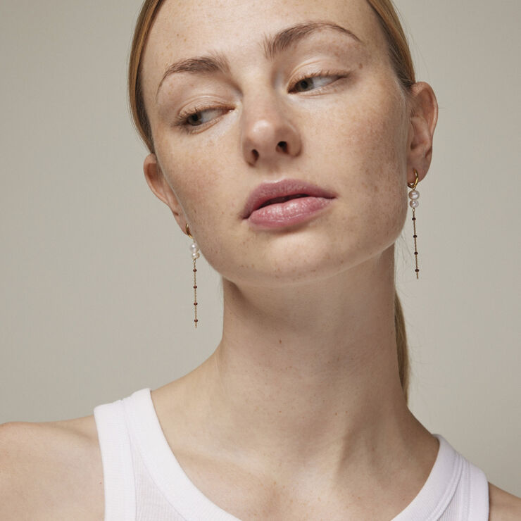 ENAMEL Copenhagen Hoops, Lola Double Pearl Copper