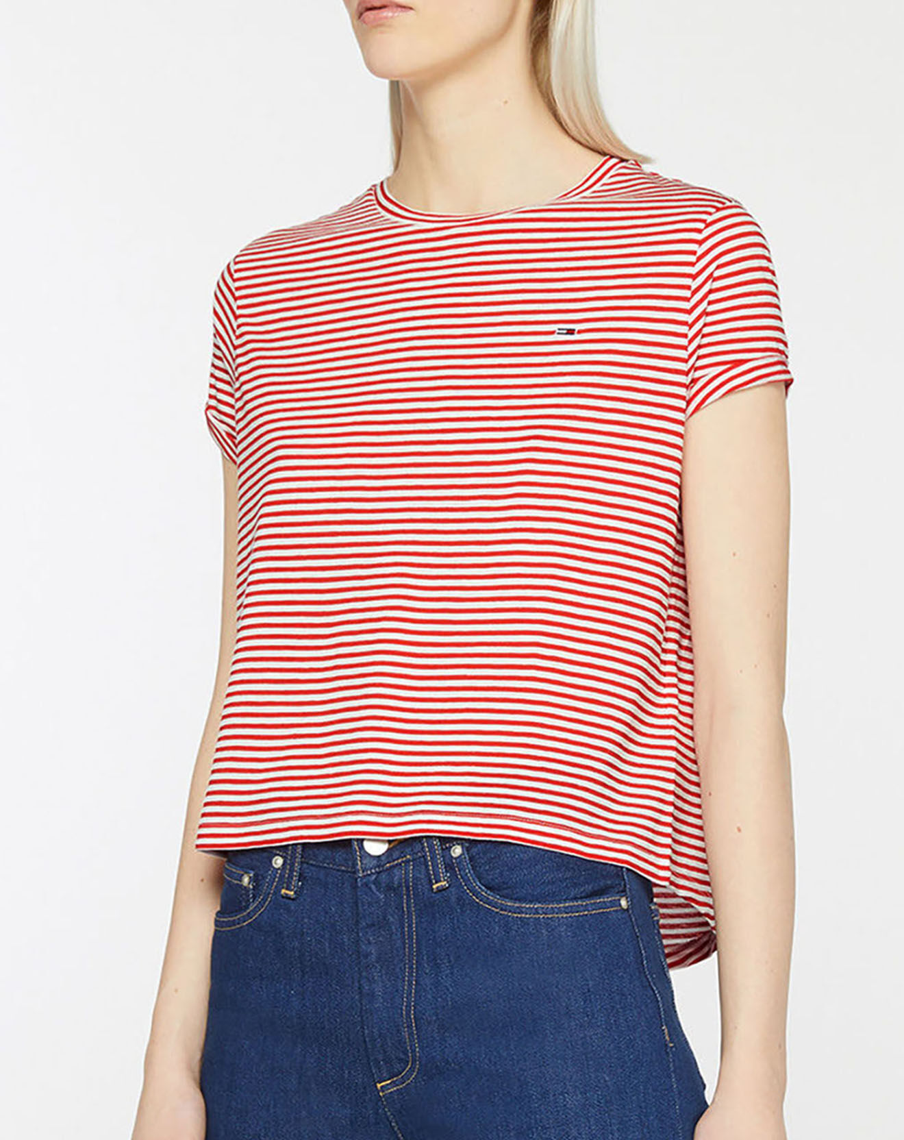 Tommy Jeans T-Shirt relaxed à rayures rouge/blanc