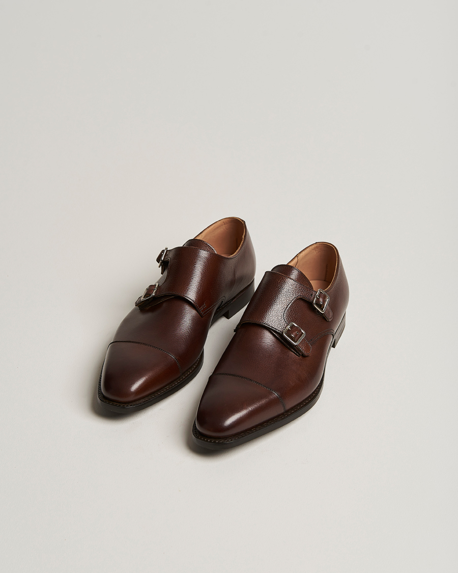 Crockett & Jones Lowndes Monkstrap City Sole Dark Brown Calf