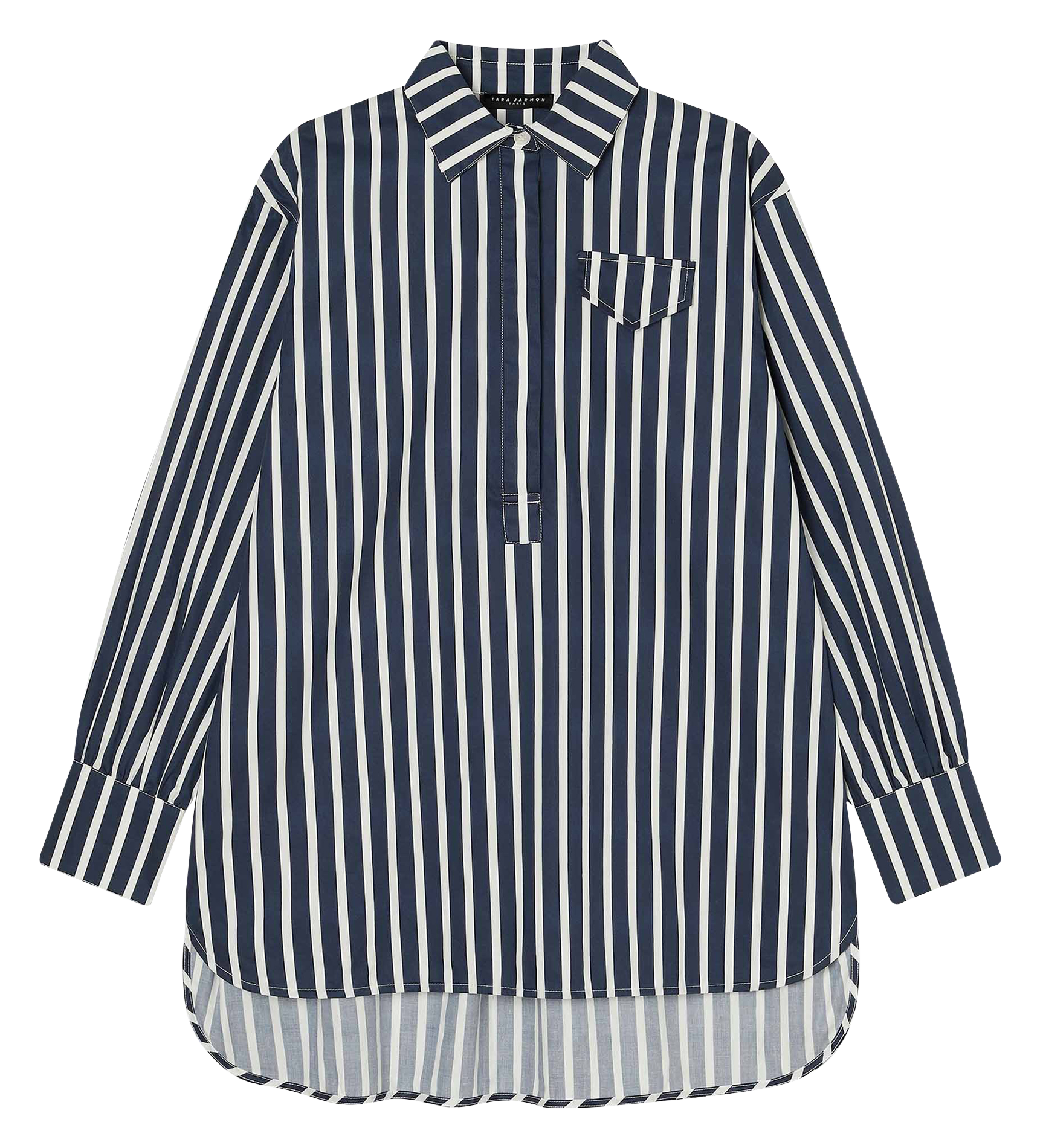 TALLULY - Chemise oversize rayée en coton| Bleu