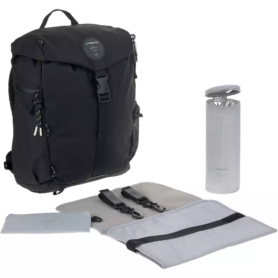 LÄSSIG Wickelrucksack Outdoor Backpack black
