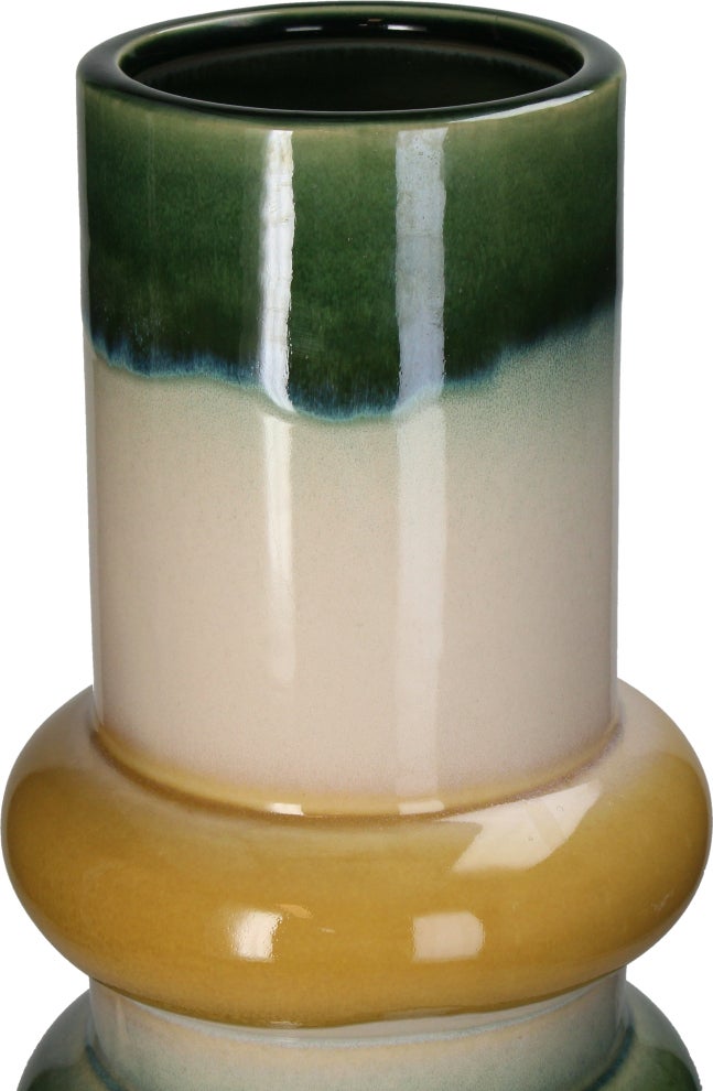 Vaas Artistic Strikes groen / geel / wit D 20 H 48,5 cm